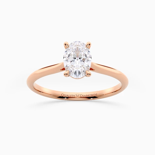 Oval Carys Diamond Ring in 9K Rose Gold