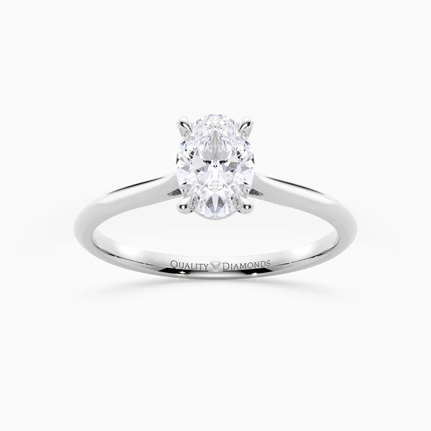 Oval Carys Diamond Ring in 9K White Gold