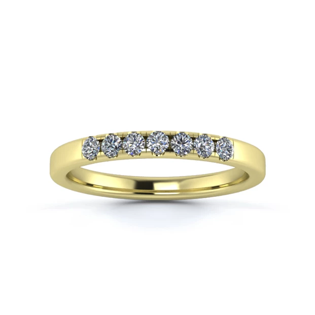 18K Yellow Gold 2.2mm Quarter Micro Diamond Set Ring