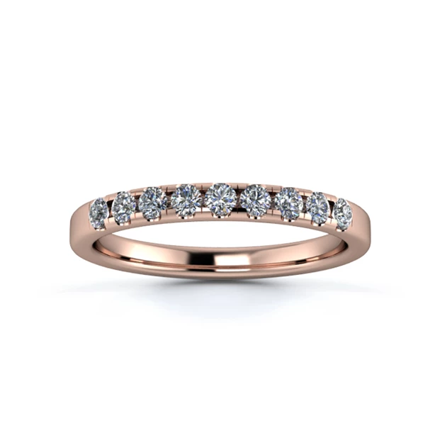 18K Rose Gold 2.2mm One Third Micro Diamond Set Ring