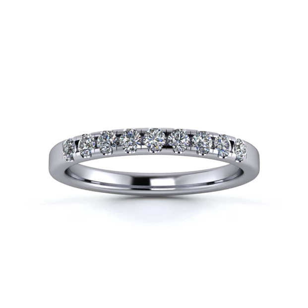 18K White Gold 2.2mm One Third Micro Diamond Set Ring