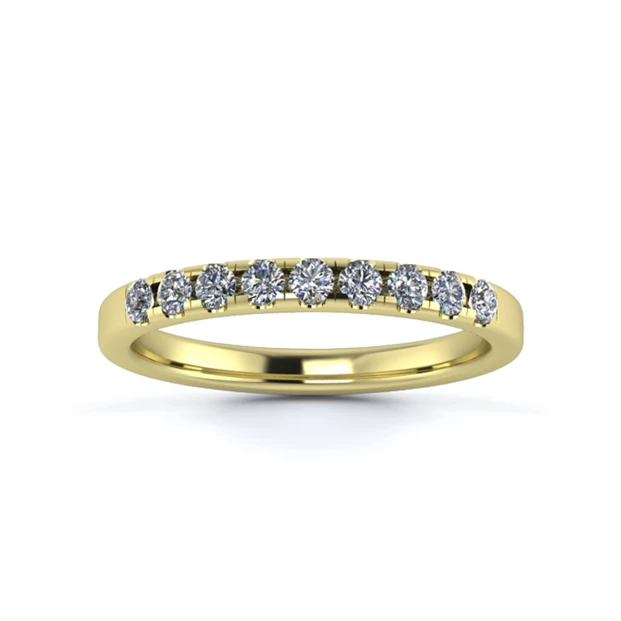 18K Yellow Gold 2.2mm One Third Micro Diamond Set Ring