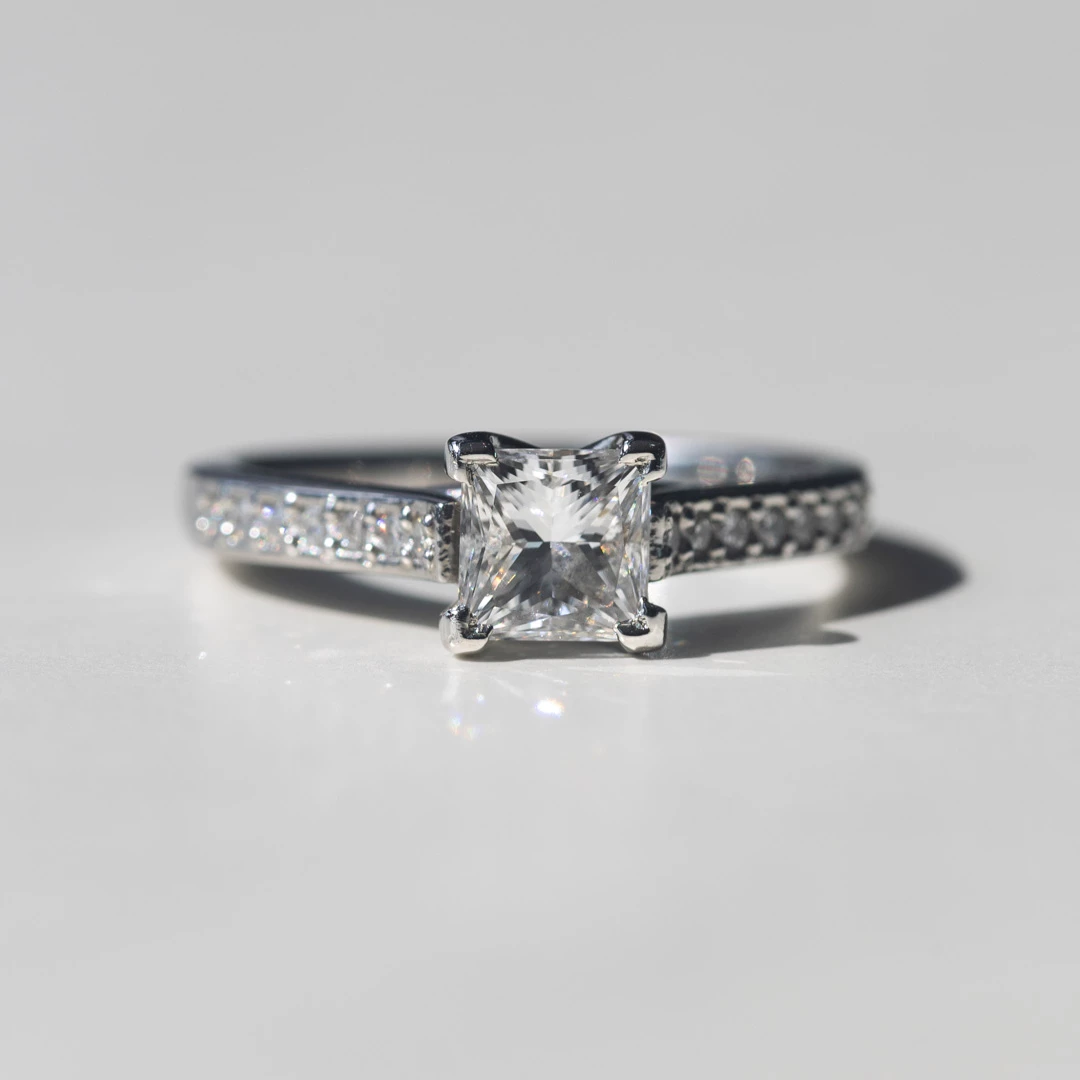 0.70ct Princess Diamond Set Minna Diamond Ring in Platinum