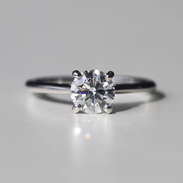 0.80ct Lab-Grown Round Brilliant Carys Diamond Ring in Platinum