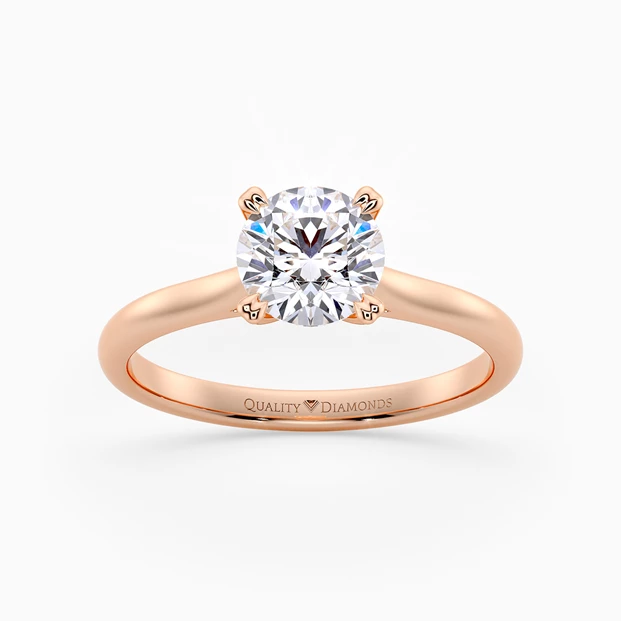 Round Brilliant Ettore Diamond Ring in 18K Rose Gold