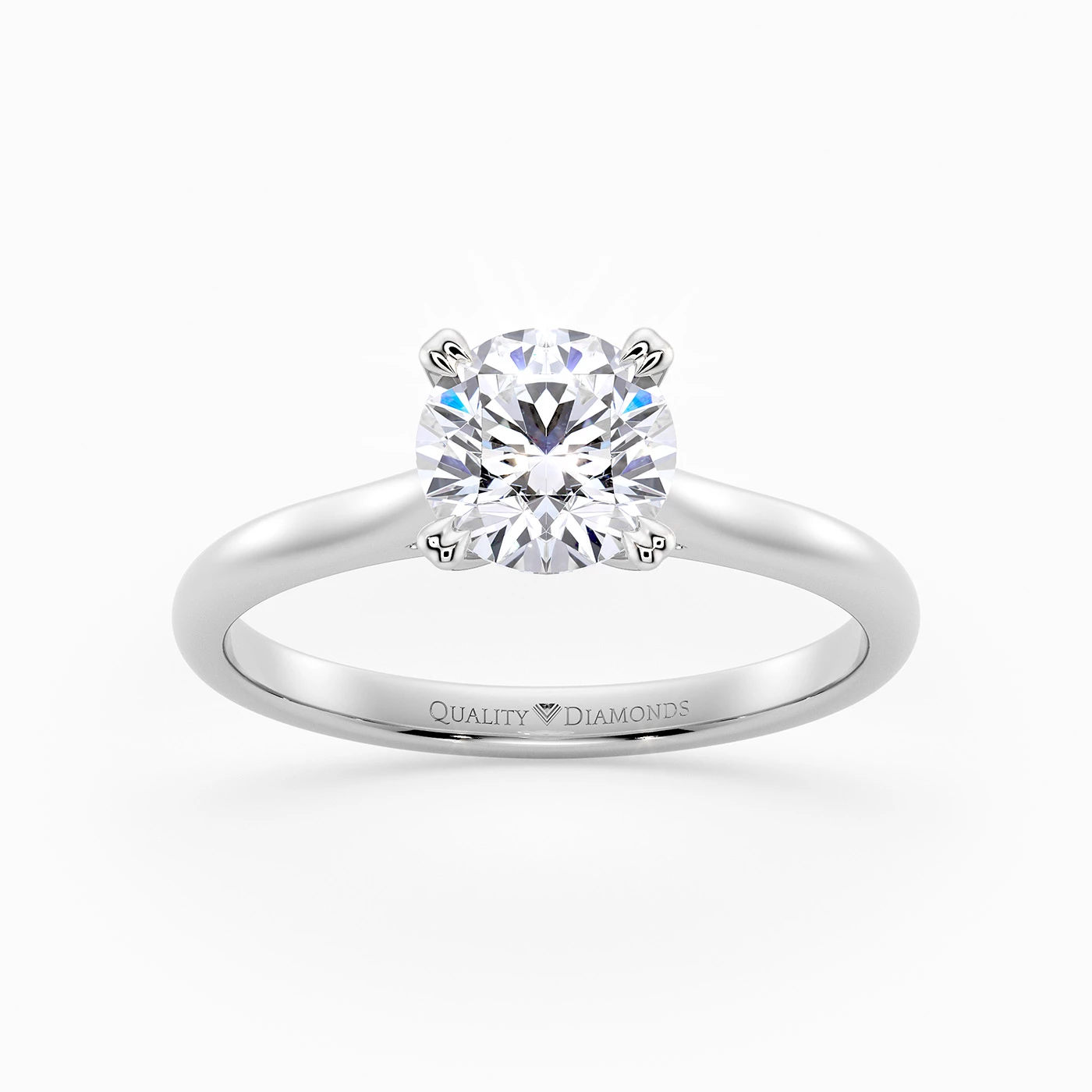 Round Brilliant Ettore Diamond Ring in Palladium