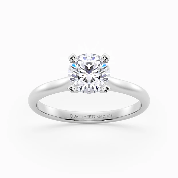 Round Brilliant Ettore Diamond Ring in Platinum