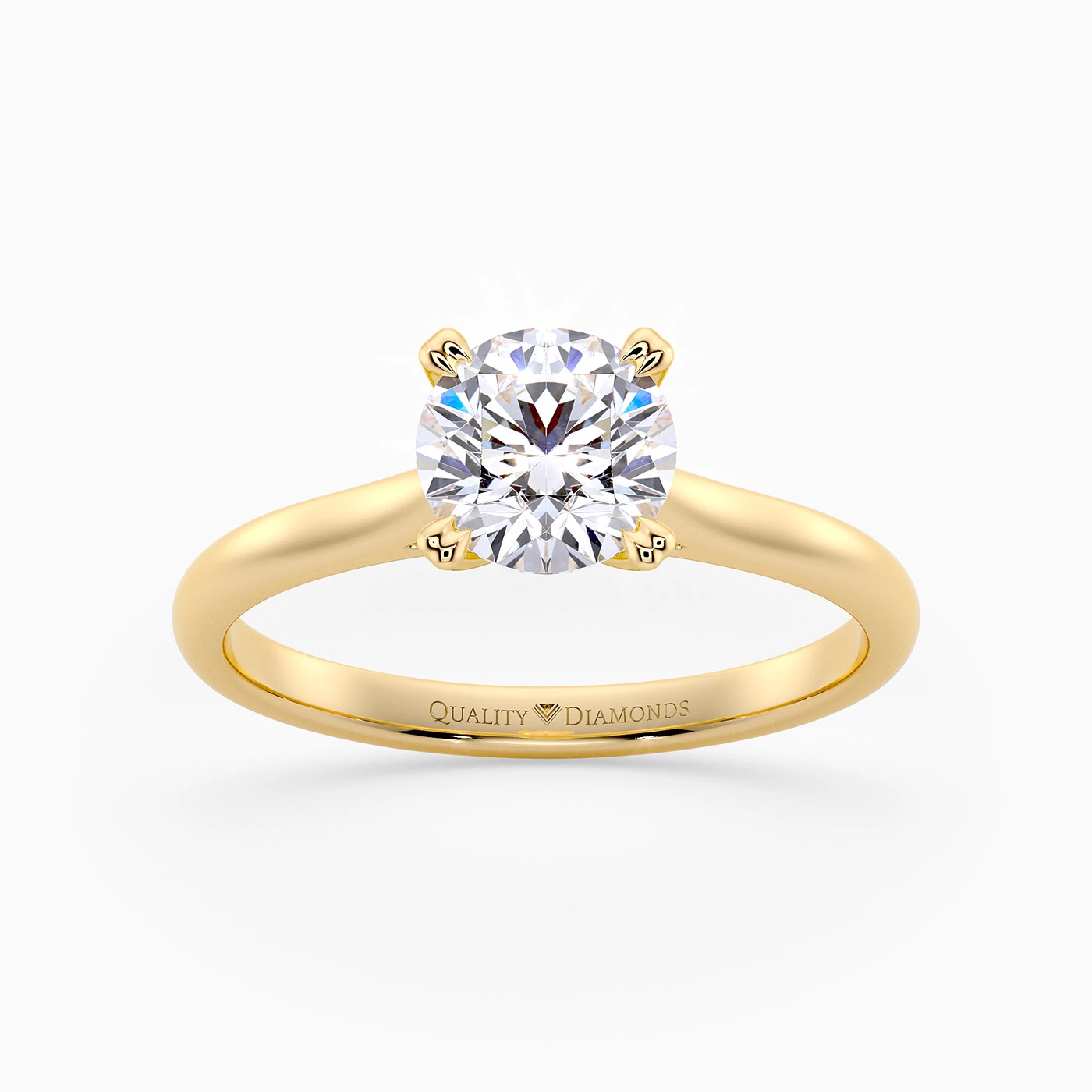 Round Brilliant Ettore Diamond Ring in 18K Yellow Gold