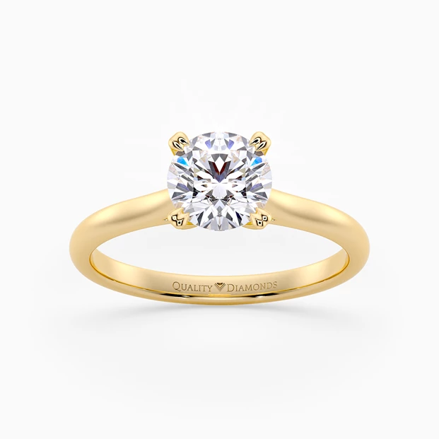 Round Brilliant Ettore Diamond Ring in 18K Yellow Gold