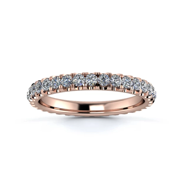 18K Rose Gold 2.5mm Full Micro Diamond Set Ring