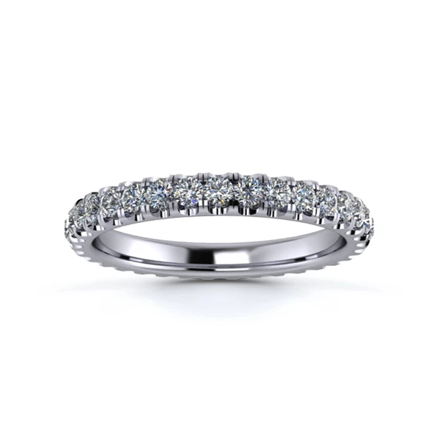 18K White Gold 2.5mm Full Micro Diamond Set Ring