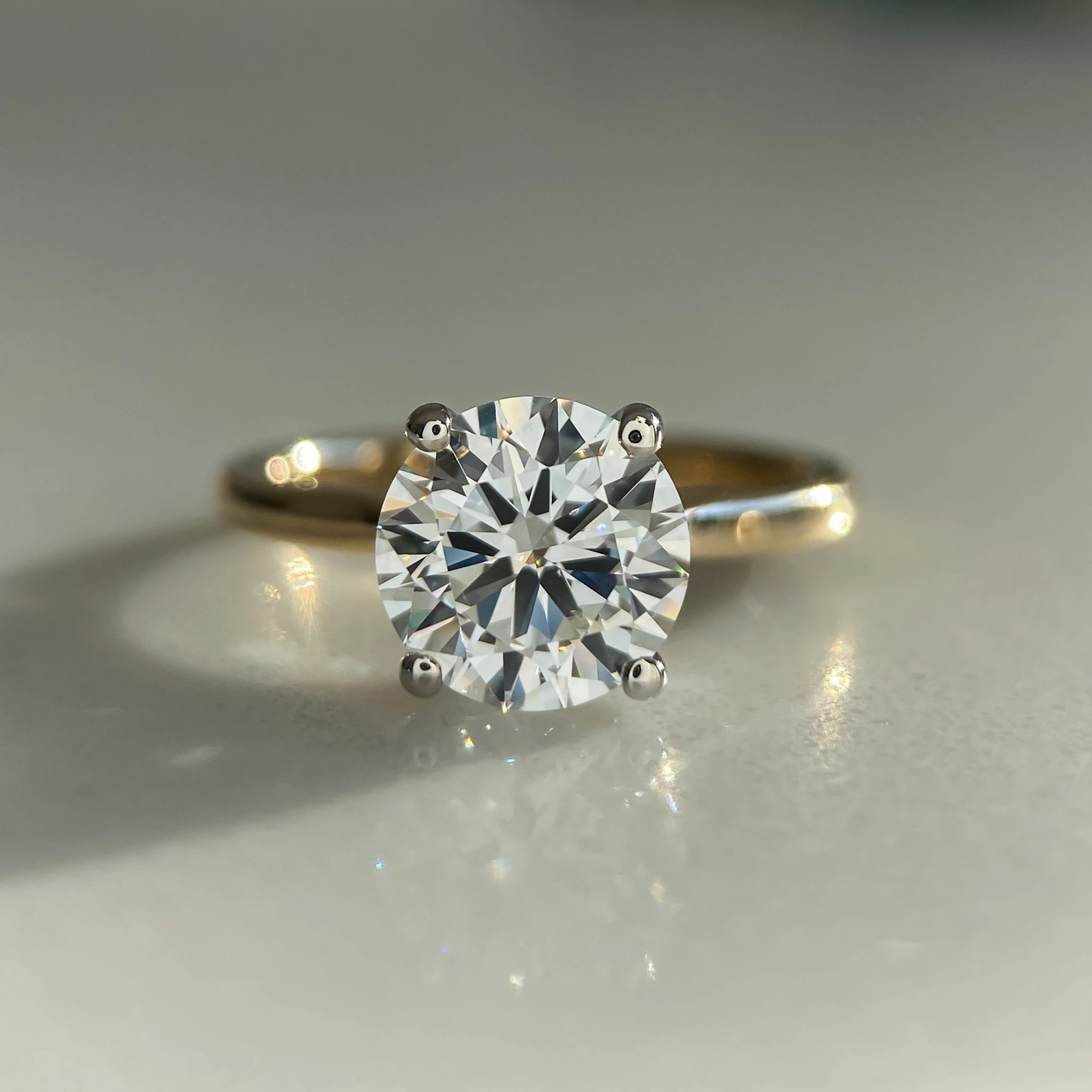 1.50ct Lab-Grown Round Brilliant Beau Diamond Ring in 9K Yellow Gold