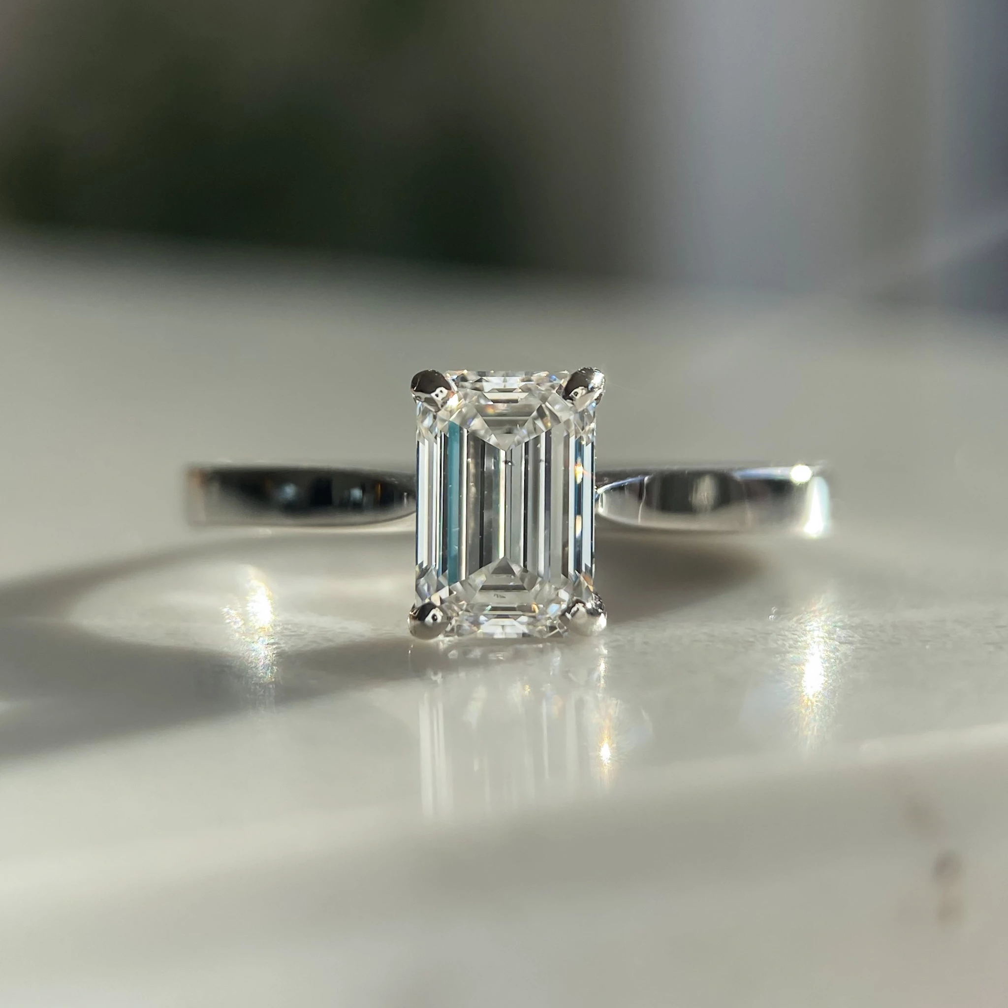 1.01ct Emerald Nara Diamond Ring in Platinum