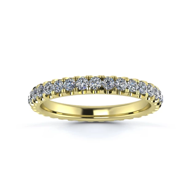 18K Yellow Gold 2.5mm Full Micro Diamond Set Ring