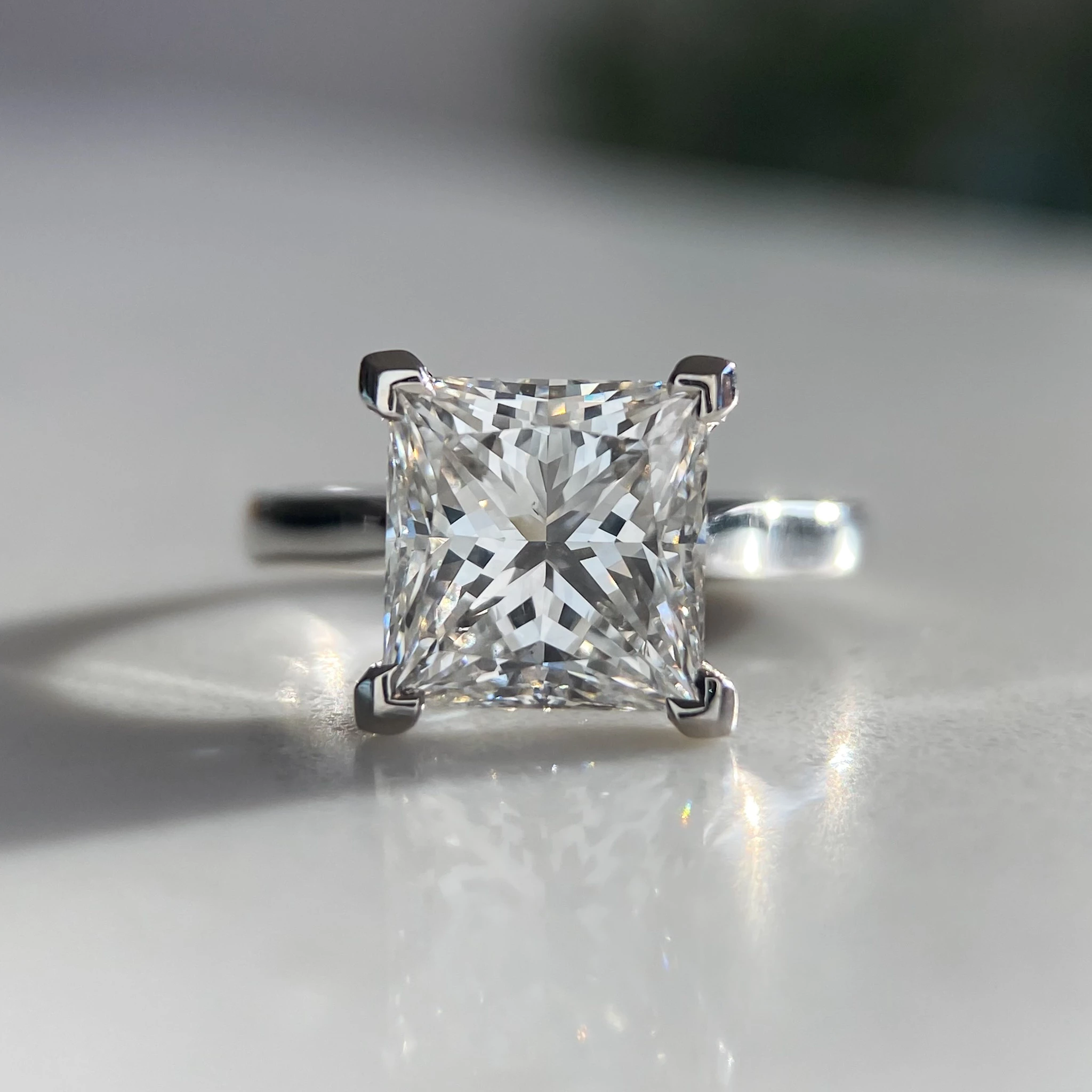 3.01ct Lab-Grown Princess Romantico Diamond Ring in 18K White Gold