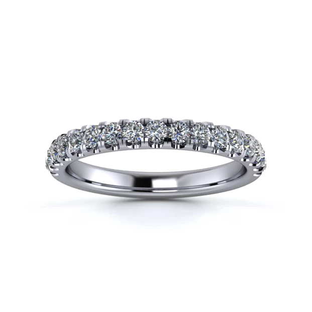 Platinum 2.5mm Half Micro Diamond Set Ring