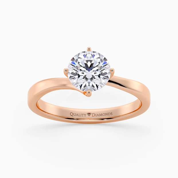 Round Brilliant Cura Diamond Ring in 9K Rose Gold