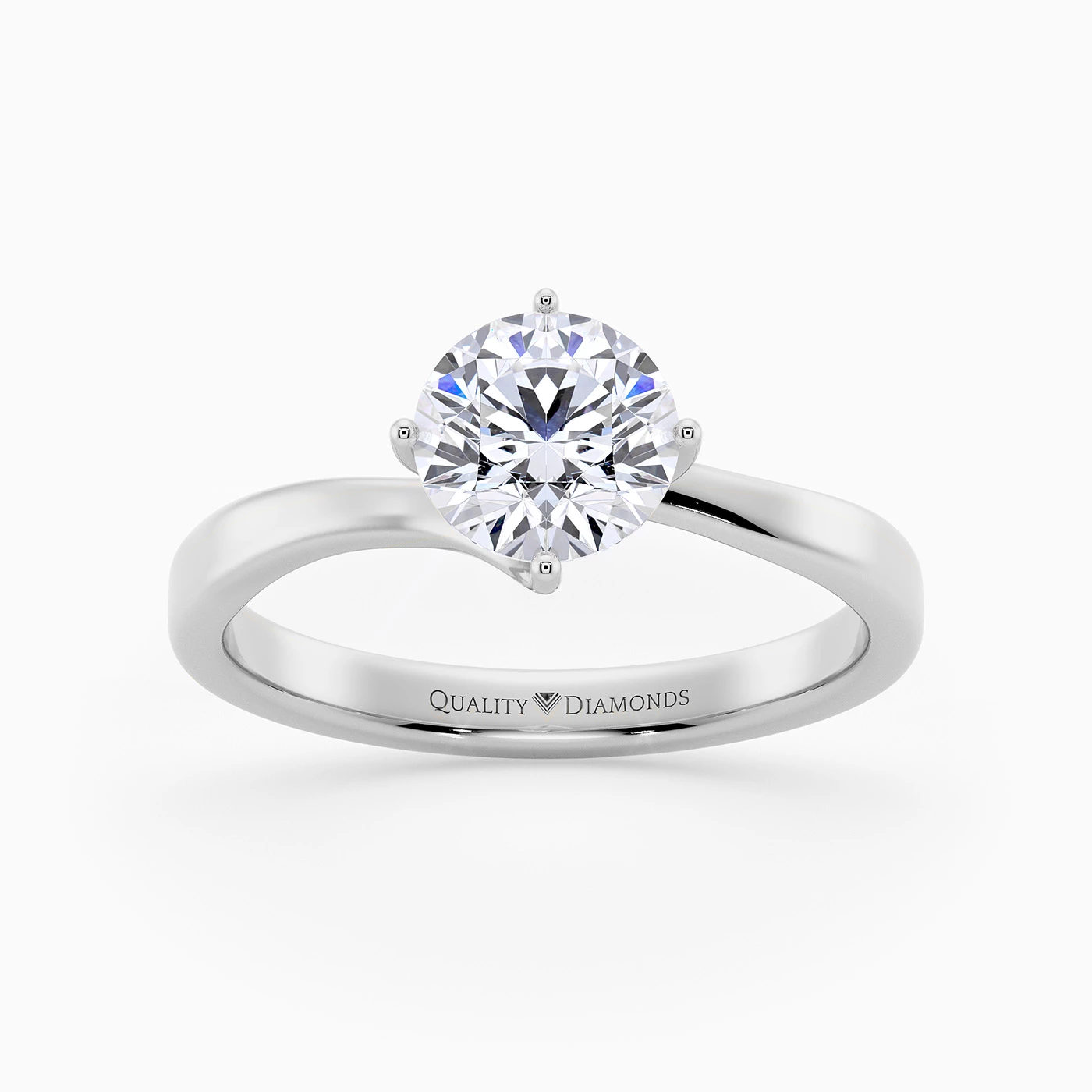 Round Brilliant Cura Diamond Ring in Palladium