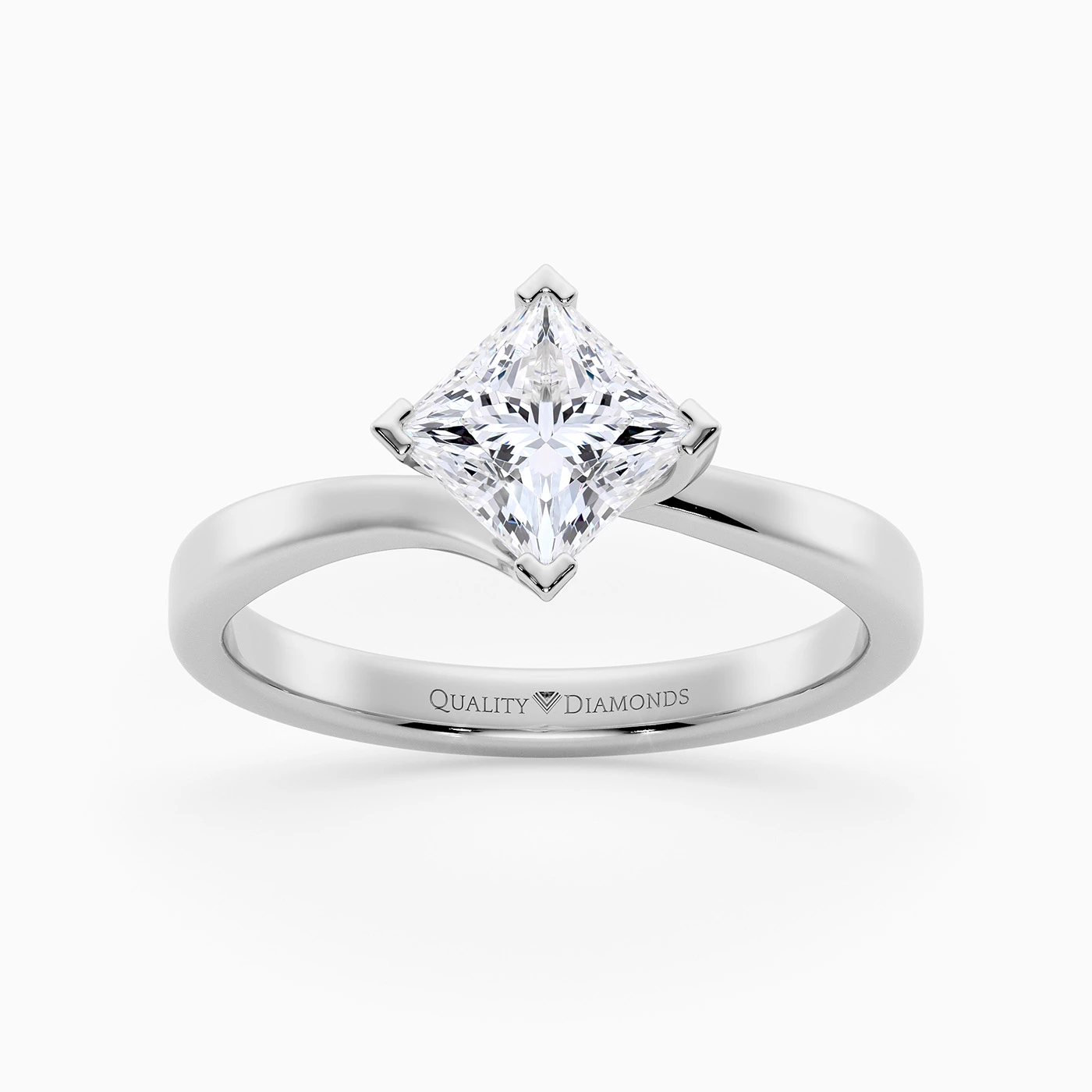 Princess Cura Diamond Ring in Platinum