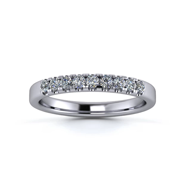 Platinum 2.5mm Quarter Micro Diamond Set Ring