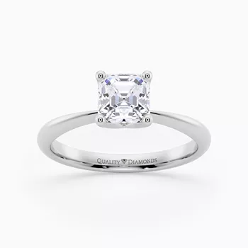 Asscher Amorette Diamond Ring in Platinum