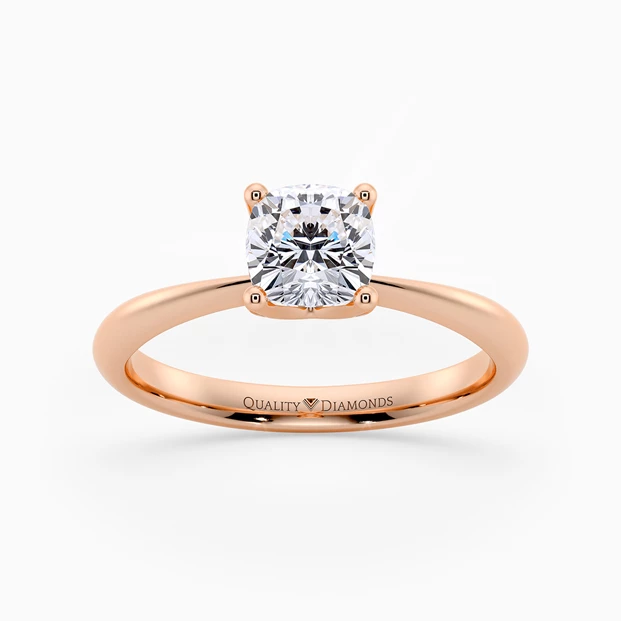 Cushion Amorette Diamond Ring in 18K Rose Gold