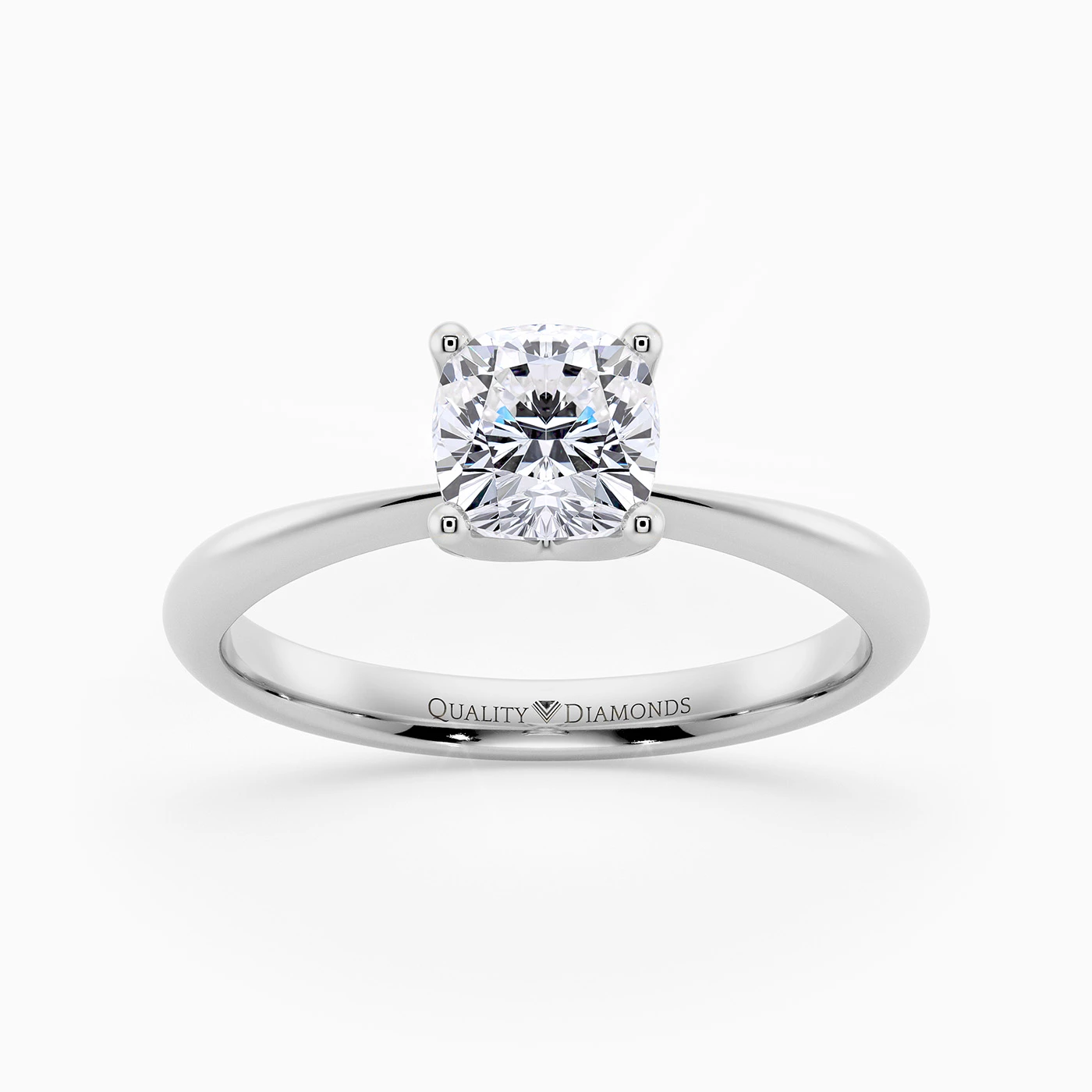 Cushion Amorette Diamond Ring in Platinum