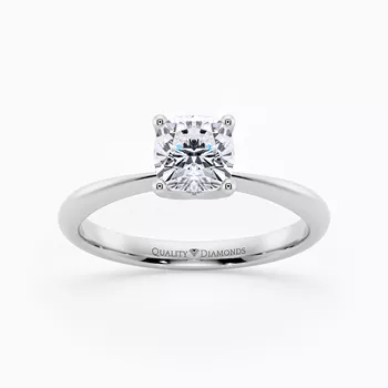 Cushion Amorette Diamond Ring in Platinum