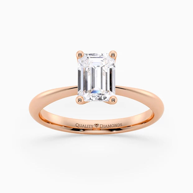 Emerald Amorette Diamond Ring in 9K Rose Gold