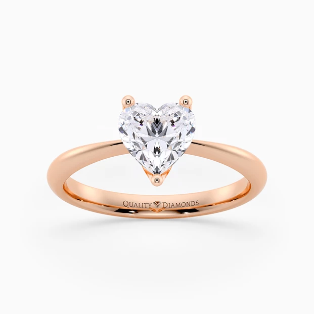 Heart Amorette Diamond Ring in 18K Rose Gold