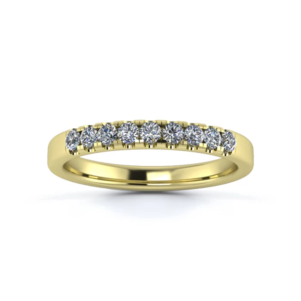 18K Yellow Gold 2.5mm Quarter Micro Diamond Set Ring