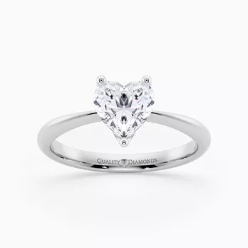 Heart Amorette Diamond Ring in Platinum