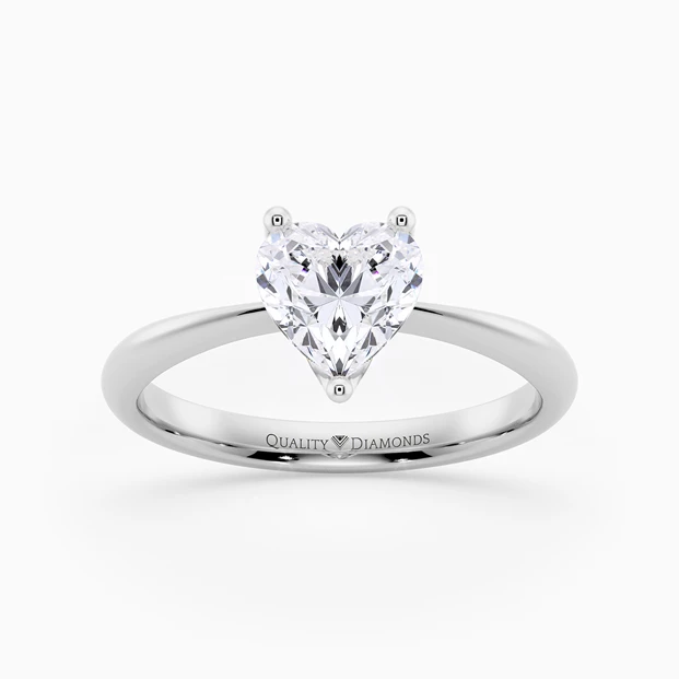 Heart Amorette Diamond Ring in Platinum