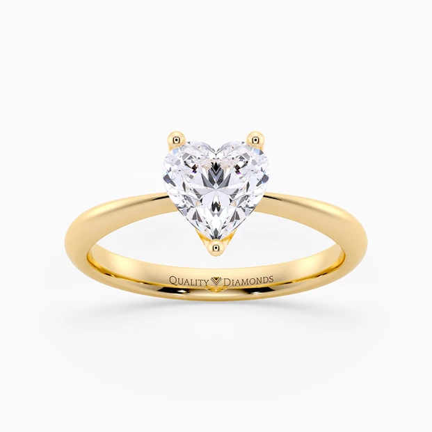 Heart Amorette Diamond Ring in 18K Yellow Gold