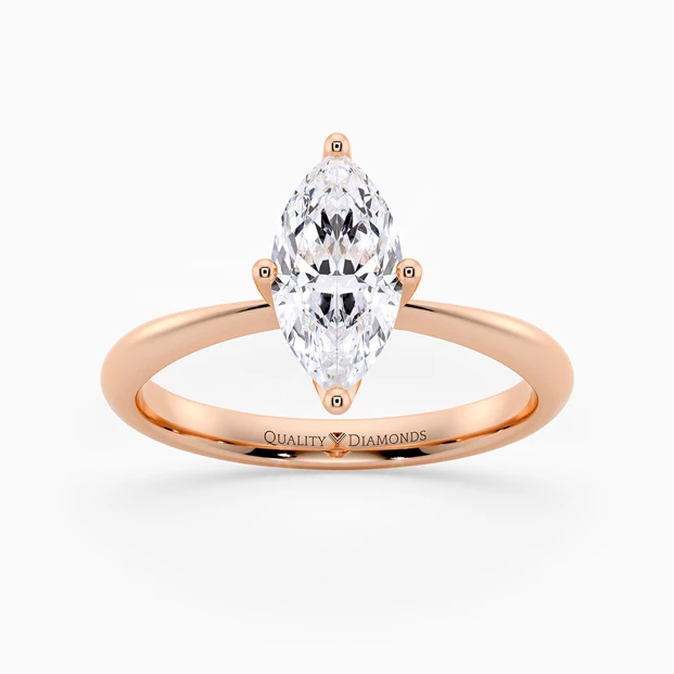 Marquise Amorette Diamond Ring in 9K Rose Gold