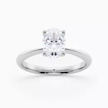 Oval Amorette Diamond Ring in Platinum