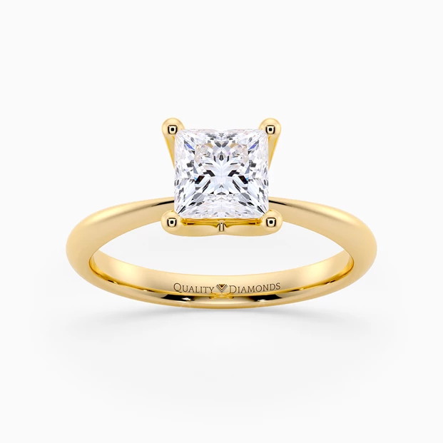 Princess Amorette Diamond Ring in 18K Yellow Gold