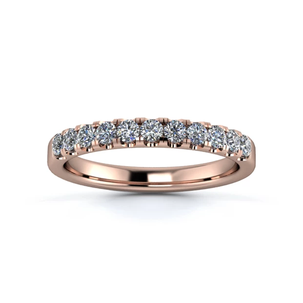 18K Rose Gold 2.5mm One Third Micro Diamond Set Ring