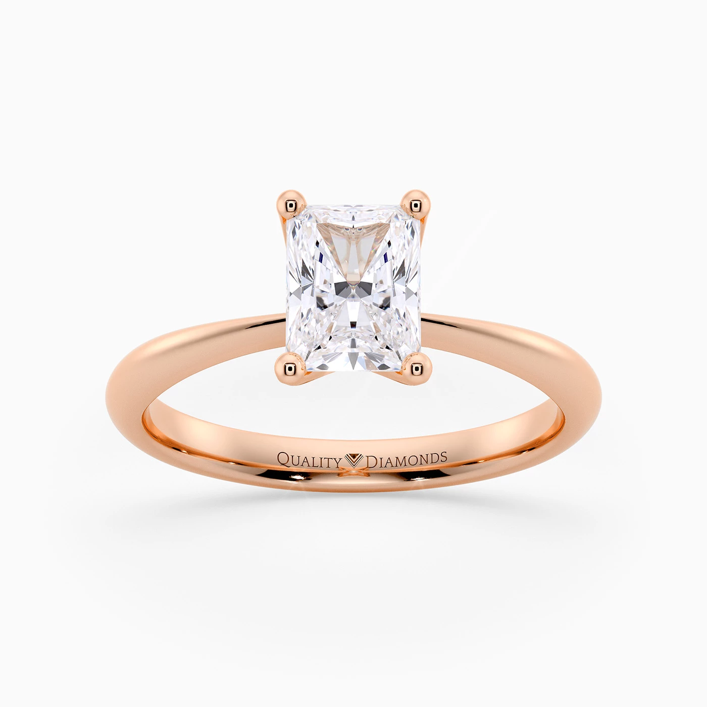 Radiant Amorette Diamond Ring in 18K Rose Gold