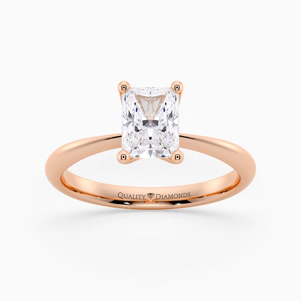 Radiant Amorette Diamond Ring in 9K Rose Gold