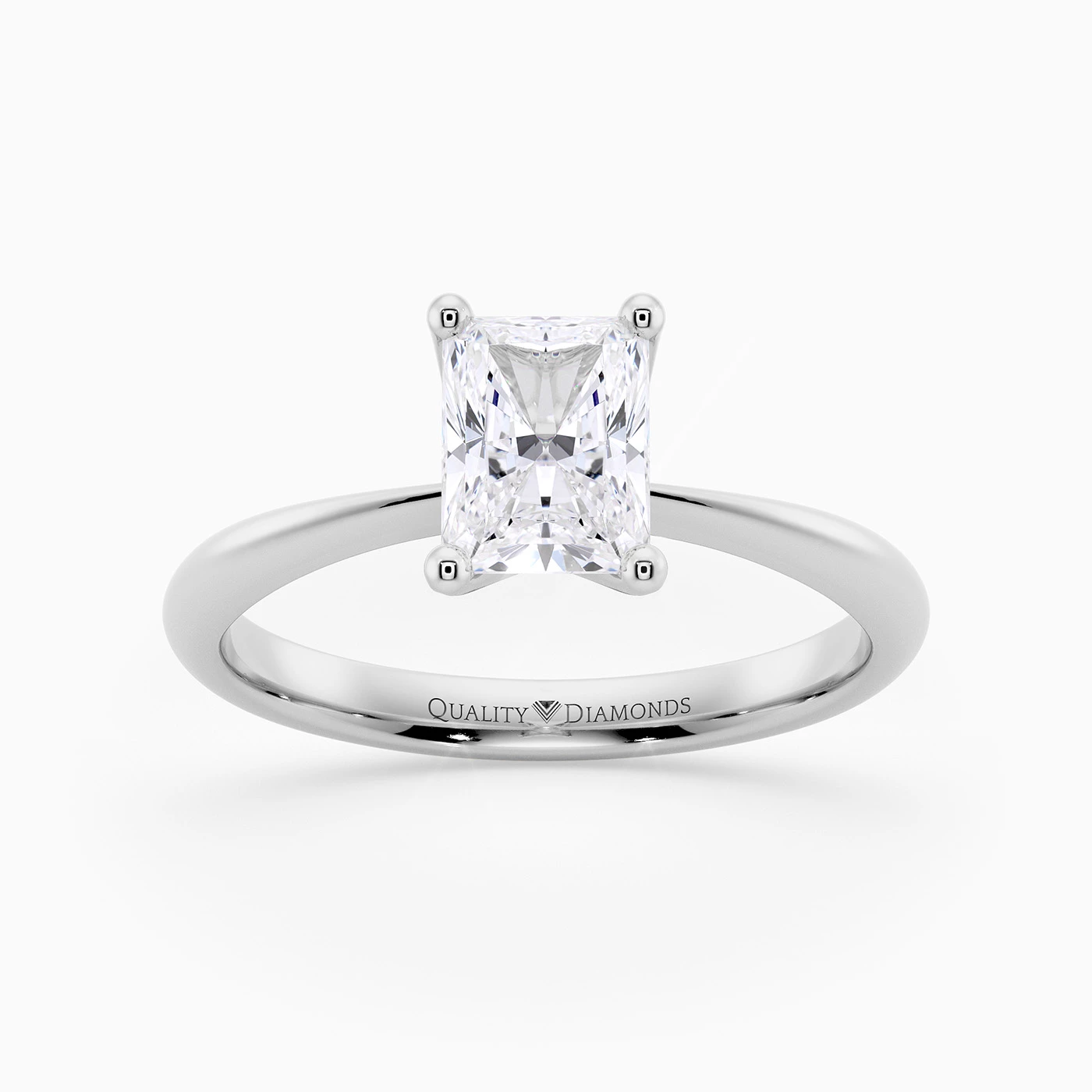 Radiant Amorette Diamond Ring in Platinum