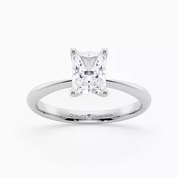 Radiant Amorette Diamond Ring in Platinum