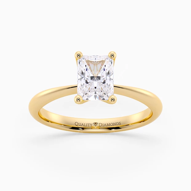 Radiant Amorette Diamond Ring in 9K Yellow Gold