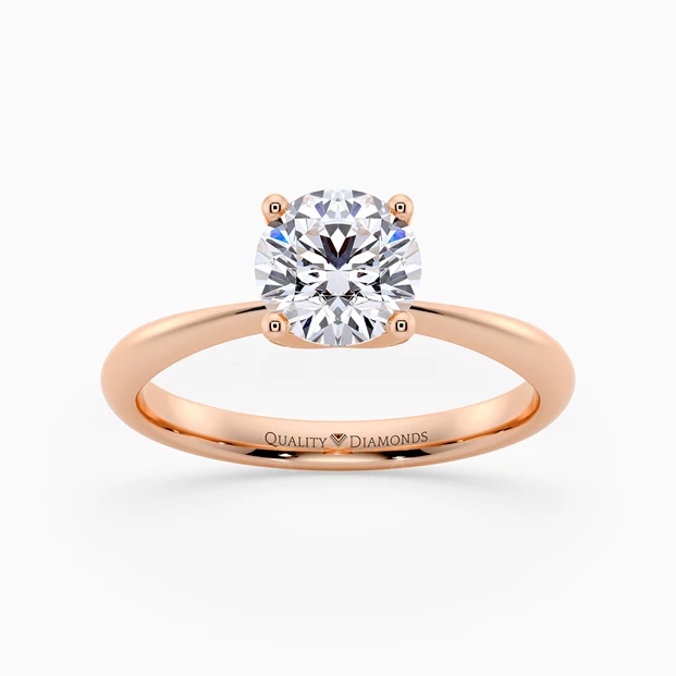 Round Brilliant Amorette Diamond Ring in 18K Rose Gold