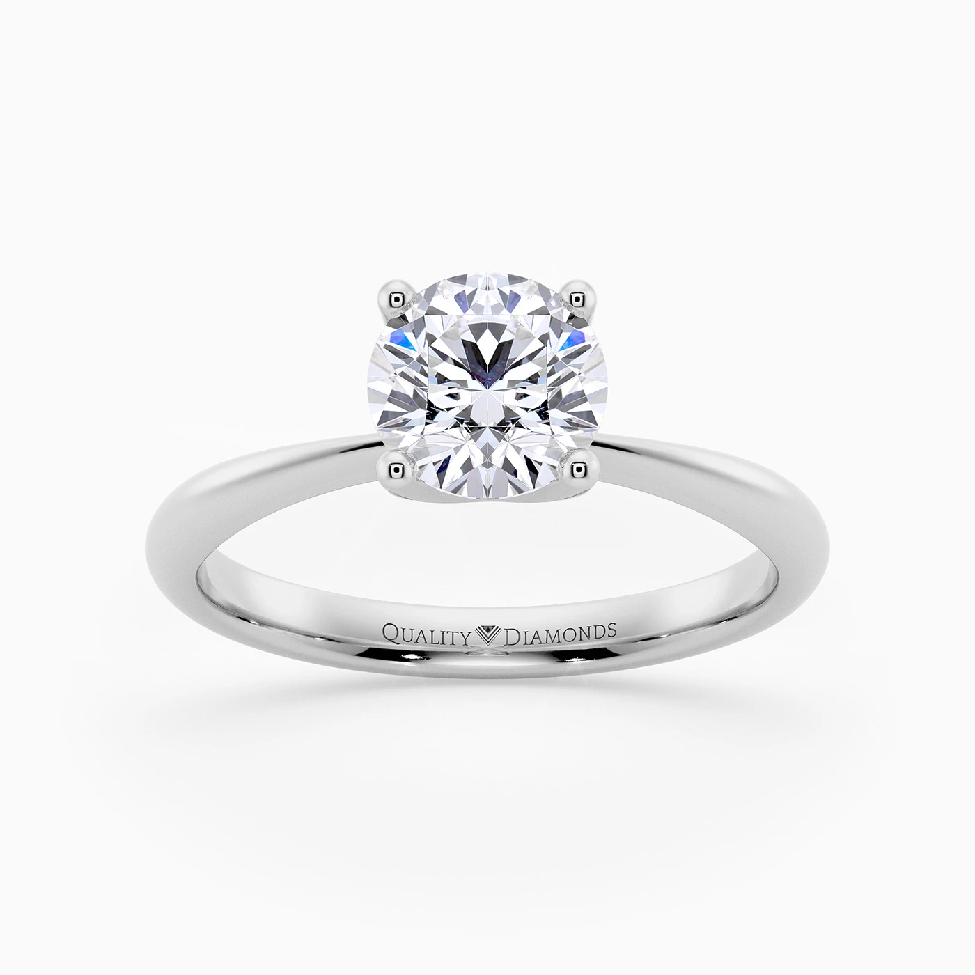 Round Brilliant Amorette Diamond Ring in Platinum