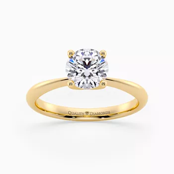 Round Brilliant Amorette Diamond Ring in 18K Yellow Gold