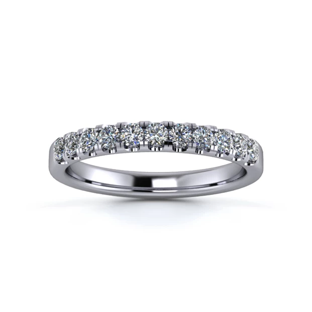 Platinum 2.5mm One Third Micro Diamond Set Ring