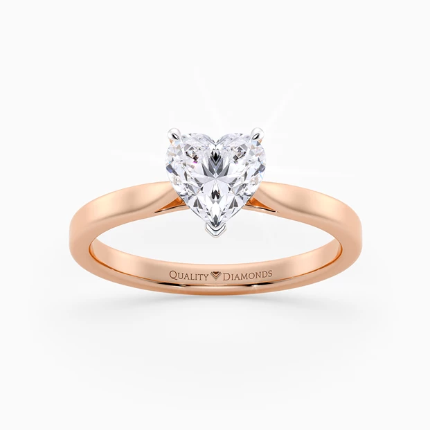 Heart Clara Diamond Ring in 18K Rose Gold