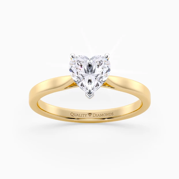 Heart Clara Diamond Ring in 18K Yellow Gold