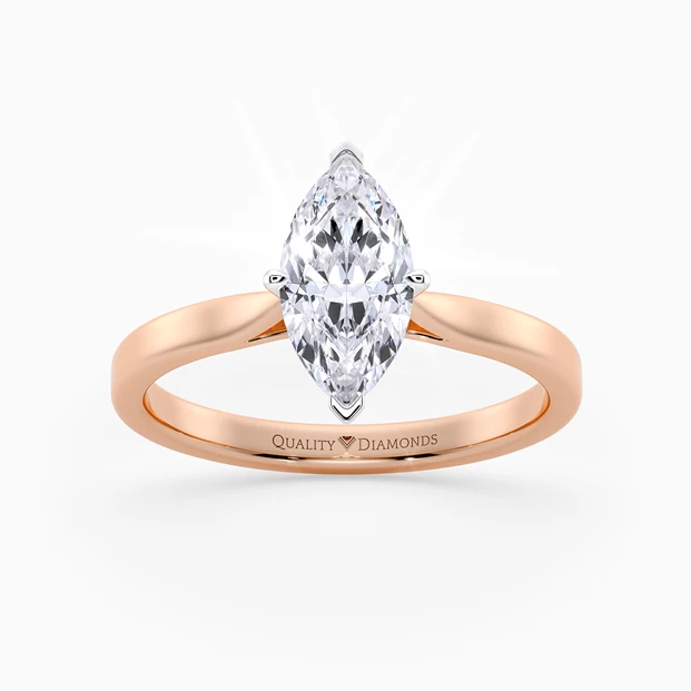 Marquise Clara Diamond Ring in 18K Rose Gold